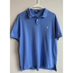 Polo Ralph Lauren Custom Fit Polo Solid Shirt Pony Classic Blue Mens XL